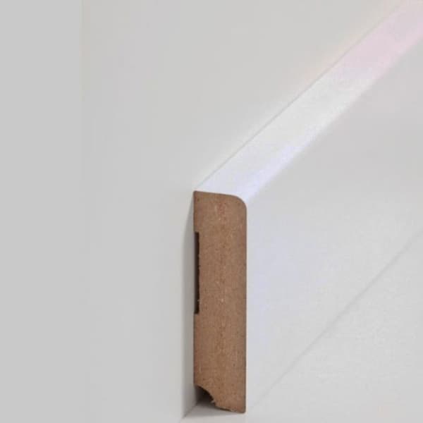 PROVISTON MDF-sockel 19 x 80 x 2500 mm vit att limma, skruva &amp; spikbelagd MDF-kärna 12,5 meter | 5 stycken