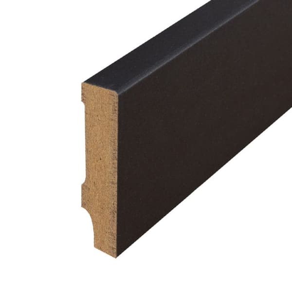 PROVISTON MDF-sockel 13 x 58 x 2400 mm svart för att limma, klämma, skruva &amp; spikbelagd MDF-kärna 12 meter | 5 stycken