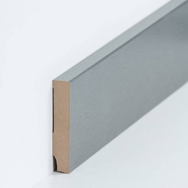 PROVISTON MDF-sockel 16 x 80 x 2500 mm silver att limma, skruva &amp; spikbelagd MDF-kärna 25 meter | 10 stycken