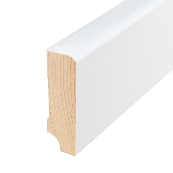 PROVISTON rundad sockel 19 x 60 x 2400 mm i vitmålat massivt trä