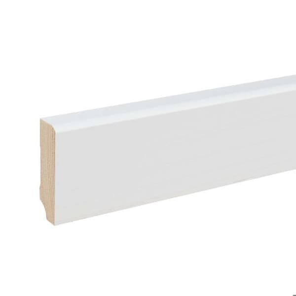 PROVISTON rundad sockel 19 x 60 x 2400 mm i vitmålat massivt trä