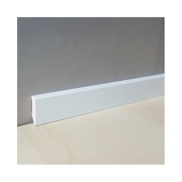 Plint i massivt trä 10 upp till 13 x 40 x 2500 mm Vit Plint