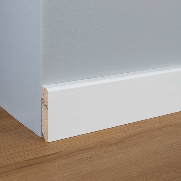 PROVISTON Massiv träsockel 19 x 80 x 2400 mm Vit att limma, skruva &amp; spik 24 meter | 10 stycken