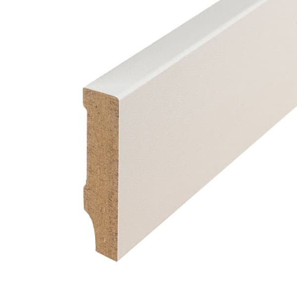 PROVISTON MDF-sockel 13 x 58 x 2400 mm kräm för att limma, klippa, skruva & spikbelagd MDF-kärna 12 meter | 5 stycken