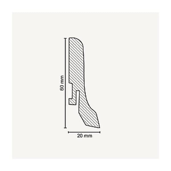 Plinth MDF 20 x 60 x 2500 mm mörk ek Modern av PROVISTON