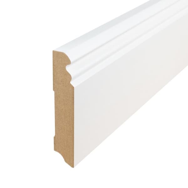 PROVISTON MDF golvlister Berlin profil 19 x 96 x 2400 mm vit Belagd MDF kärna 12 meter | 5 stycken