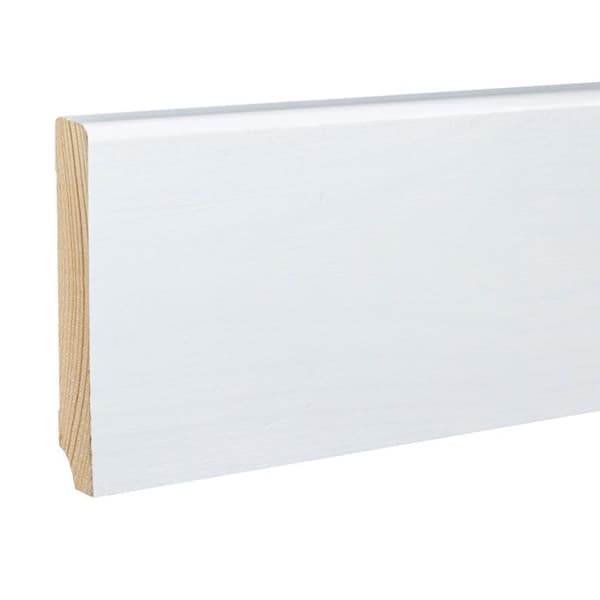 PROVISTON Sockel i massiv trä 19 x 100 x 2500 mm Vit att limma, klippa, skruva &amp; spik 25 meter | 10 stycken