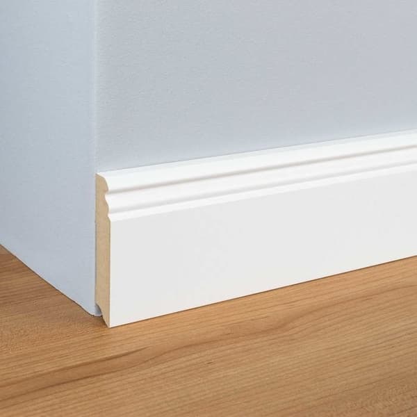 PROVISTON MDF golvlister Berlin profil 19 x 96 x 2400 mm vit Belagd MDF kärna 24 meter | 10 stycken