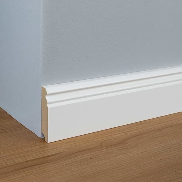 PROVISTON MDF golvlister Berlin profil 19 x 80 x 2400 mm vit Belagd MDF kärna 60 meter | 25 stycken