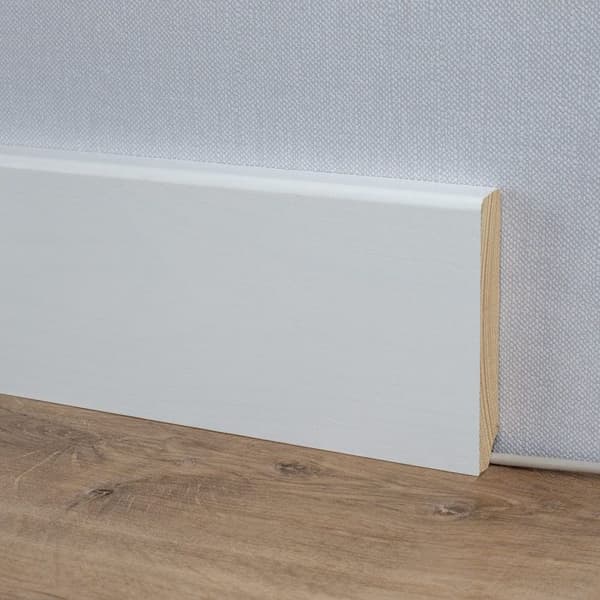 PROVISTON Sockel i massiv trä 19 x 100 x 2500 mm Vit att limma, klippa, skruva &amp; spik 12,5 meter | 5 stycken