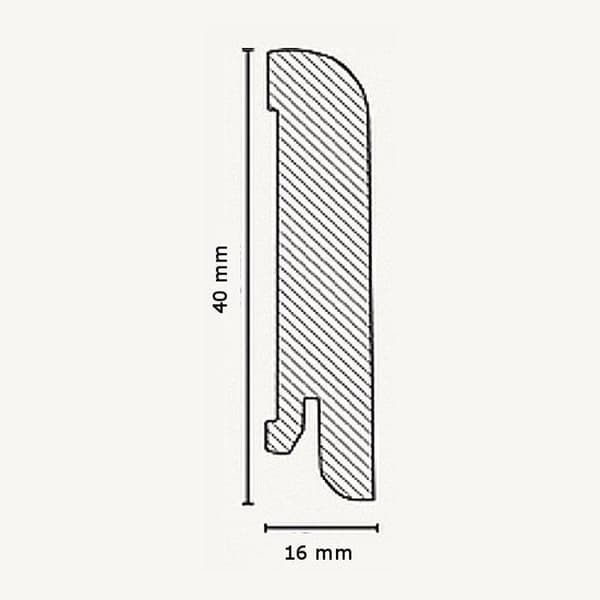 PROVISTON Fanerad träsockel 16 x 40 x 2500 mm Afzelia / Doussié 12,5 meter | 5 stycken