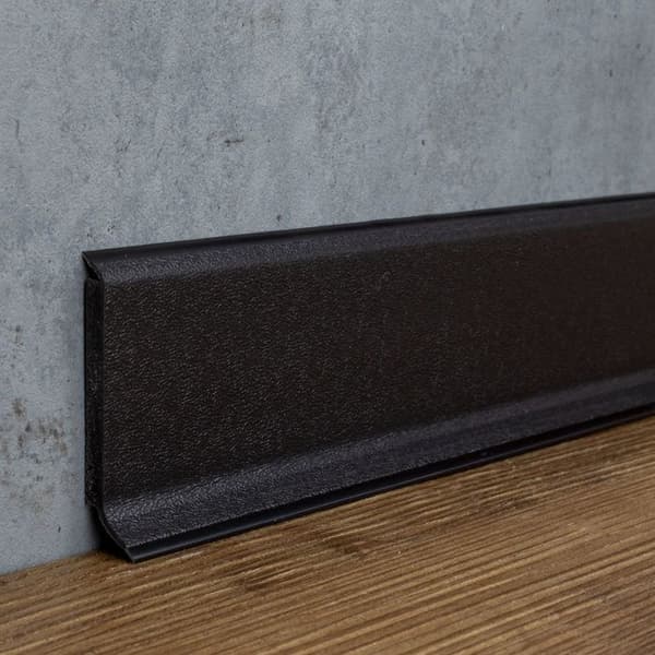 PROVISTON PVC-sockel 12,8 x 60 x 2500 mm Svart PVC Tonat styvt skum 12,5 meter | 5 stycken