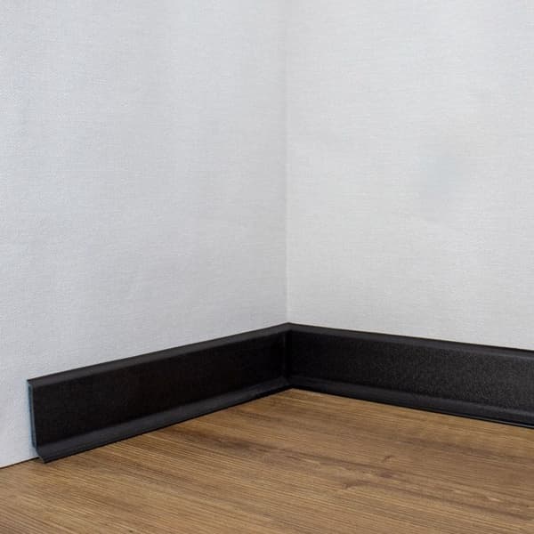PROVISTON PVC-sockel 12,8 x 60 x 2500 mm Svart PVC Tonat styvt skum 12,5 meter | 5 stycken