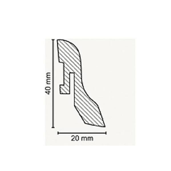 Plint i MDF 20 x 40 x 2500 mm Plint i Lofoten-furuträ av PROVISTON