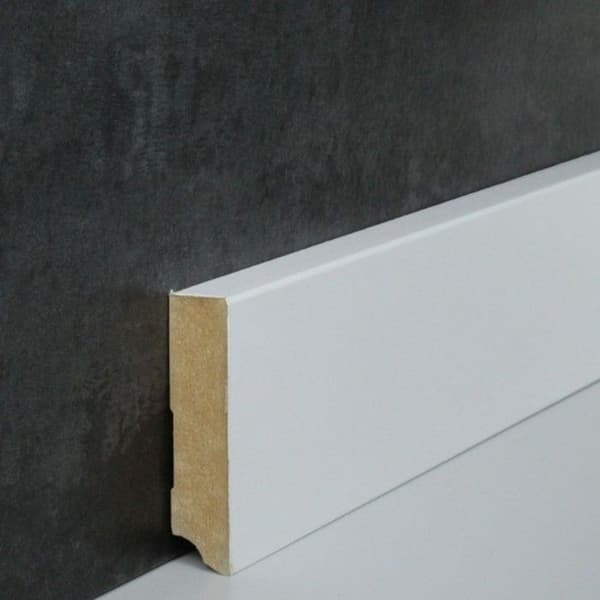 PROVISTON MDF-sockel 19 x 80 x 2500 mm Vit att limma, klippa, skruva &amp; spikbelagd MDF-kärna 12,5 meter | 5 stycken
