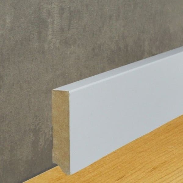 PROVISTON MDF-sockel 19 x 80 x 2500 mm Vit att limma, klippa, skruva &amp; spikbelagd MDF-kärna 12,5 meter | 5 stycken