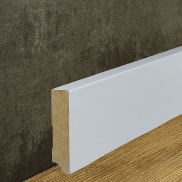 PROVISTON MDF-sockel 19 x 80 x 2500 mm Vit att limma, klippa, skruva &amp; spikbelagd MDF-kärna 12,5 meter | 5 stycken