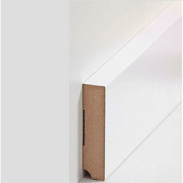 PROVISTON MDF-sockel 19 x 80 x 2500 mm Vit att limma, klippa, skruva &amp; spikbelagd MDF-kärna 12,5 meter | 5 stycken