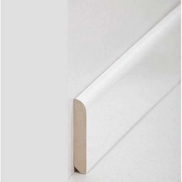 PROVISTON Massiv träsockel 10 x 58 x 2400 mm Vit att limma, klippa, skruva &amp; spik 12 meter | 5 stycken