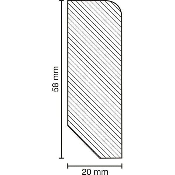 PROVISTON Sockel i massiv trä 20 x 58 x falllängder upp till ca 2400 mm Bok massivt trä 60 meter | 25 stycken