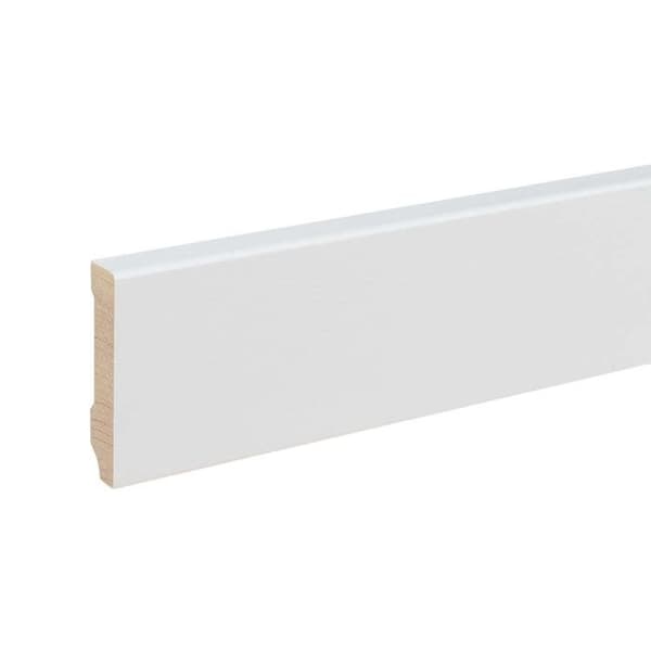 PROVISTON Sockel med vassa kanter 13 x 60 x 2400 mm i vitmålat massivt trä