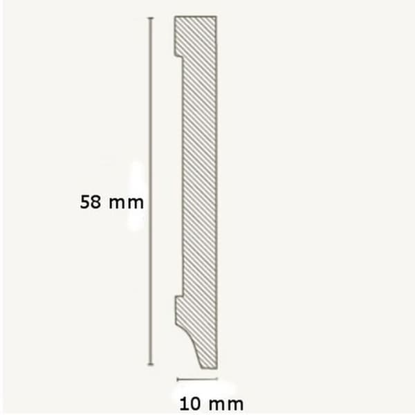 Plinth Hörn Vassa 10 x 58 x 2500 mm MDF belagd vit Klassisk PROVISTON