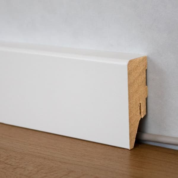 PROVISTON 19 x 50mm vit plint MDF klippsystem i melamin