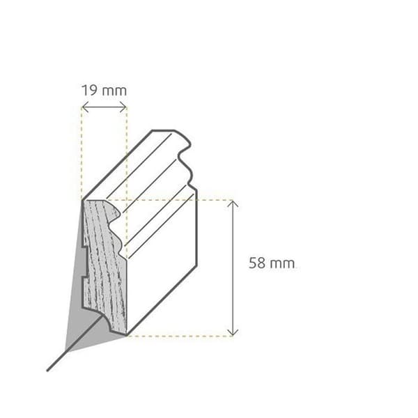 PROVISTON MDF melamin plint listad 16 x 80mm vit plint