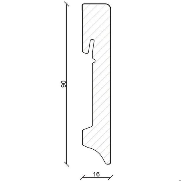 PROVISTON kvadratisk sockel 16 x 90mm vit sockel melamin sockel