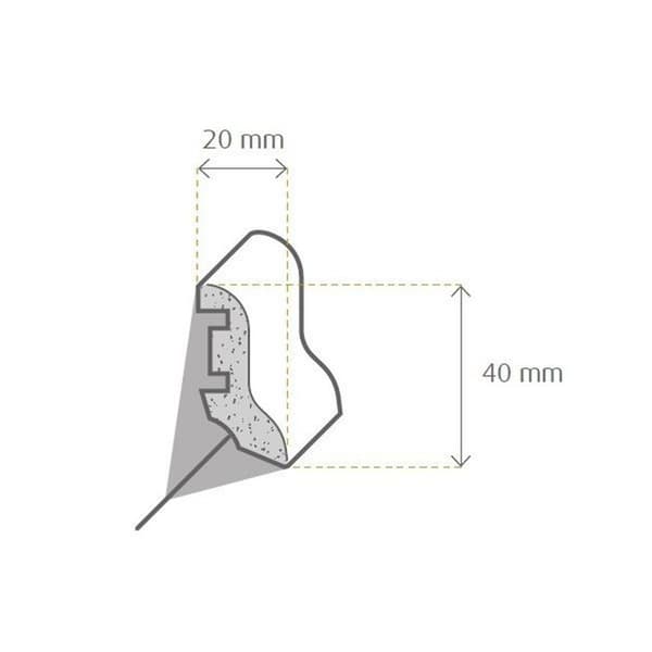 PROVISTON vit plint rundad plint MDF melamin 20 x 45mm klädd plint