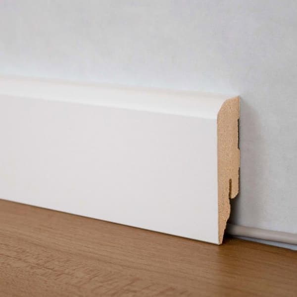 PROVISTON vit plint i melamin vitt 16 x 58mm rundad plint MDF