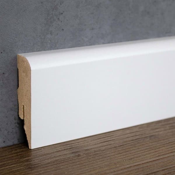 PROVISTON vit plint i melamin vitt 16 x 58mm rundad plint MDF