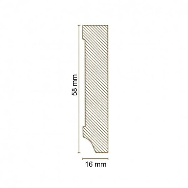 PROVISTON Hörnprofiler listverk 16 x 58 x 2500 mm MDF Laminat Vit Kan lackeras Klassiska listverk 1 styck