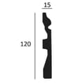 Miniatyrbild 3 av 3: Sockel | 15 mm x 120 mm | polyuretan | CR941 | Plint