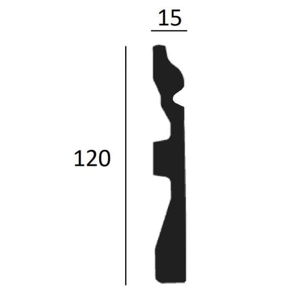 Sockel | 15 mm x 120 mm | polyuretan | CR941 | Plint