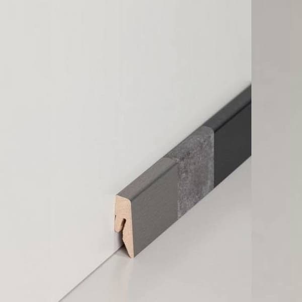 PROVISTON MDF-sockel 15 x 40 x 2500 mm rostfritt stål utseende för att limma, klämma, skruva &amp; spikbelagd MDF-kärna 2,5 meter | 1 st