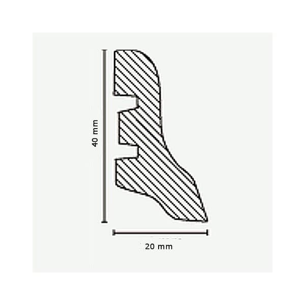Plinth placering av äkta trä 20 x 40 x 2500 mm plinth av bambu från PROVISTON