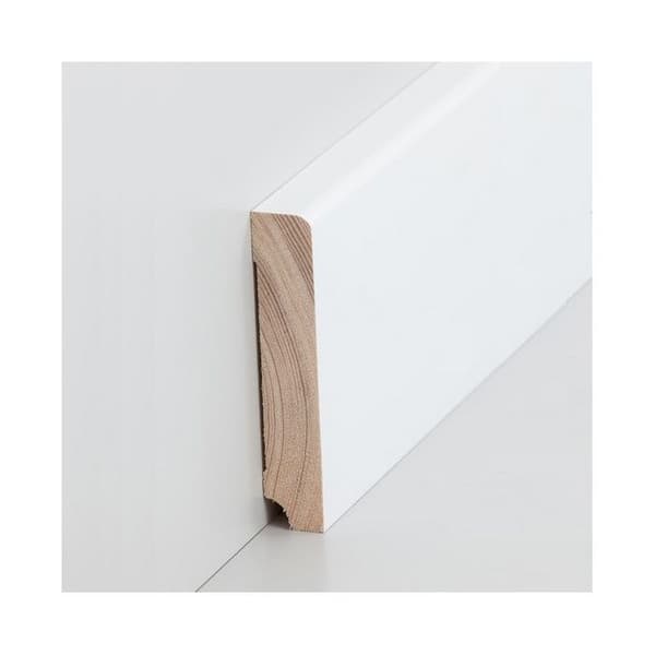 Plinth Zeven i massivt trä 13 x 60 x 2500 mm vit av PROVISTON