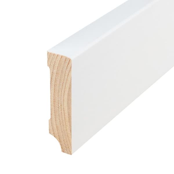 PROVISTON Massiv träsockel 16 x 60 x 2400 mm Vit att limma, skruva &amp; spik 12 meter | 5 stycken