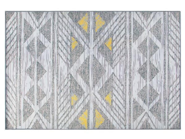 Matta 230 x 160 cm grå och gul KARGI
