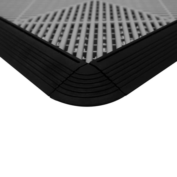 Polypropenplattor med ventilationskanaler  + KANTER | Svart, Grå, Blå eller kombinerad färg | Hopkopplingsplatta | Halkfri - Väderbeständig | Golv för