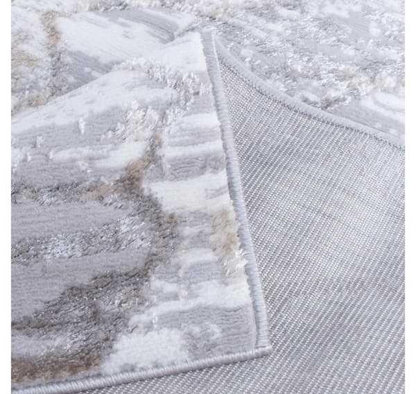 Teppe SALAMANCA-3, 133x190cm, sølv/hvit