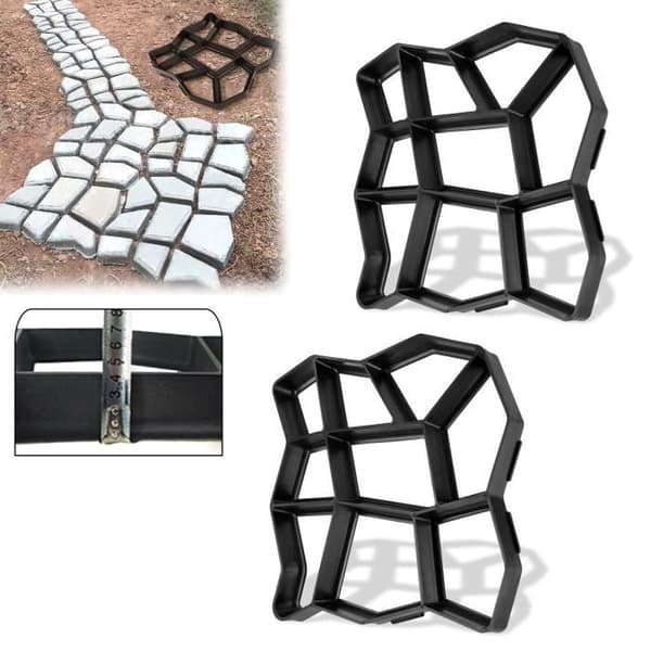 Betongform - YUENFONG - 43 x 43 x 4 cm - Återanvändbar plast - 2 stycken - Svart
