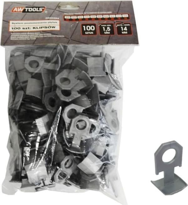 Awtools - AW30364 - System för att jämna ut plattor 7-14 mm, klipp 100 st. ()