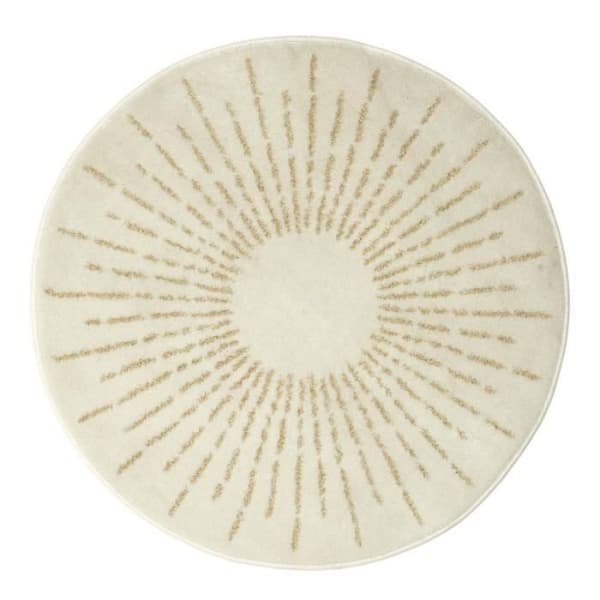 Rund Matta Barn - PARIS PRIX - Modell Sol Metalliserad - 80cm - Beige - Inomhus