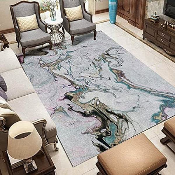 Hårmatta 150x200cm Mjuk Fluffig Fiber Golvmatta Inredning med Sovrum Vardagsrum SU-K429