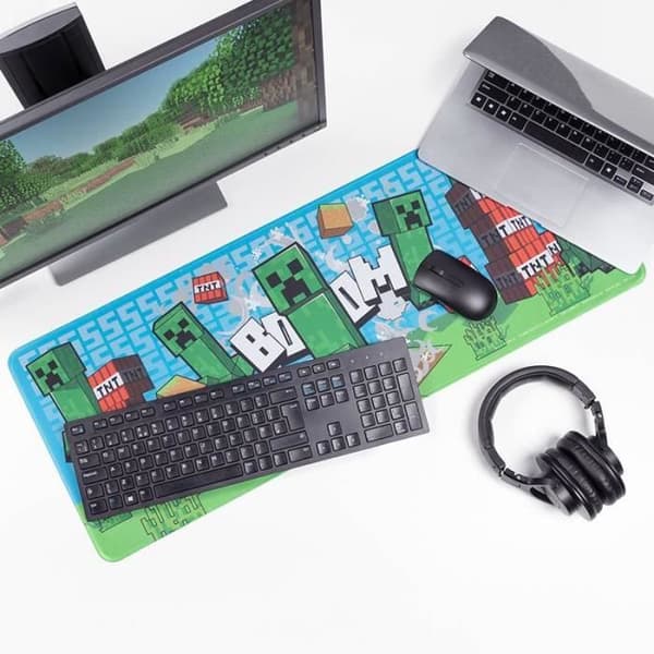 Skrivbordsmatta - Minecraft - Creeper - Tvättbar - 30 cm x 80 cm - Grön
