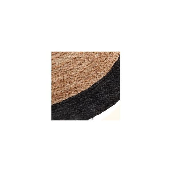 Matta - Atmosphera - Humör - Rund - 120 cm - 100% Jute och Polyester - Svart
