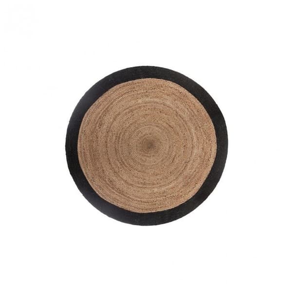 Matta - Atmosphera - Humör - Rund - 120 cm - 100% Jute och Polyester - Svart