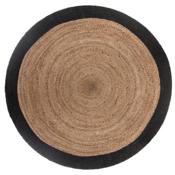 Matta - Atmosphera - Humör - Rund - 120 cm - 100% Jute och Polyester - Svart